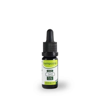 Raw Hempcare CBD 5% 10ml flesje front view.